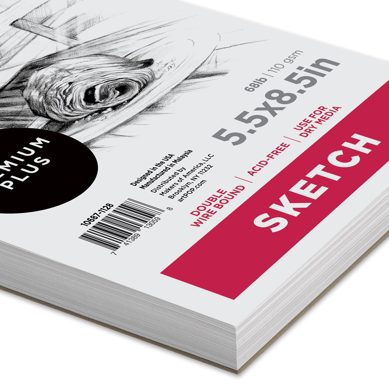 artPOP! Sketch Pad, 5.5" x 8.5", 100 Sheets, Wirebound, 68 lb (110 gsm), Acid-Free Sketchbook for Drawing, Illustration, Art Class